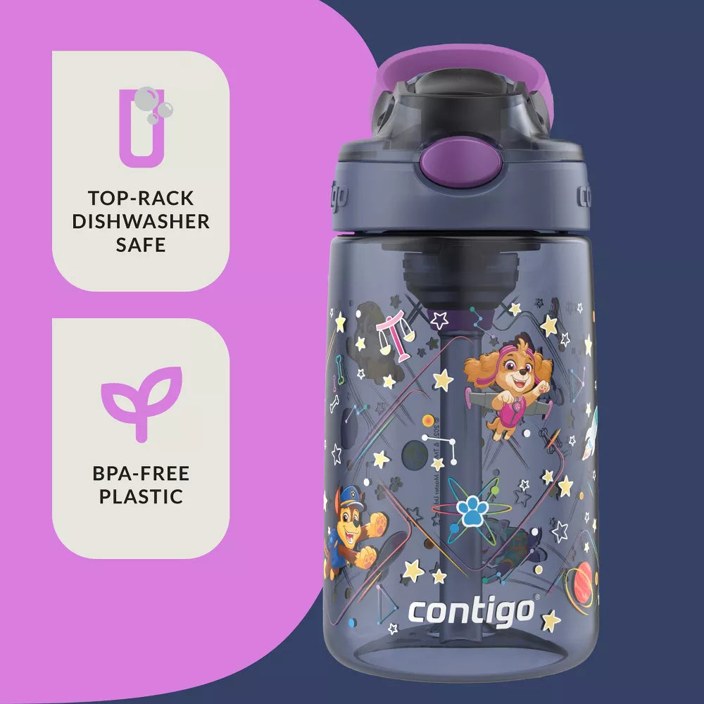 Contigo 14oz Plastic Paw Patrol Kids' Space Zodiac Aubrey Cleanable Autospout Water Bottle