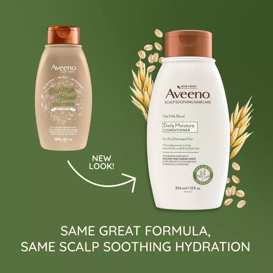 Aveeno Scalp Soothing Oat Milk Blend Conditioner Moisturizing Daily Hair Conditioner - 12 fl oz