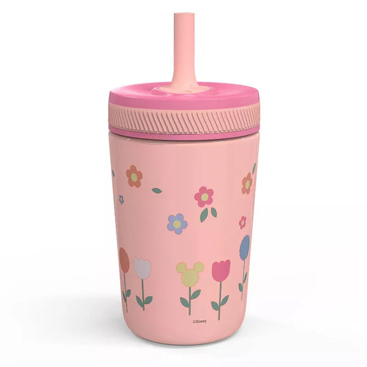 Zak Designs 12 fl oz Stainless Steel Vacuum Insulated Kelso Minnie Mouse Straw Tumbler: Kids Sippy Cup, Toddler Drinkware
