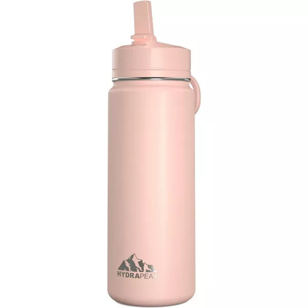 Hydrapeak 20oz Kids Stainless Steel Leak Proof Water Bottle with Straw Lid and Flexible Handle