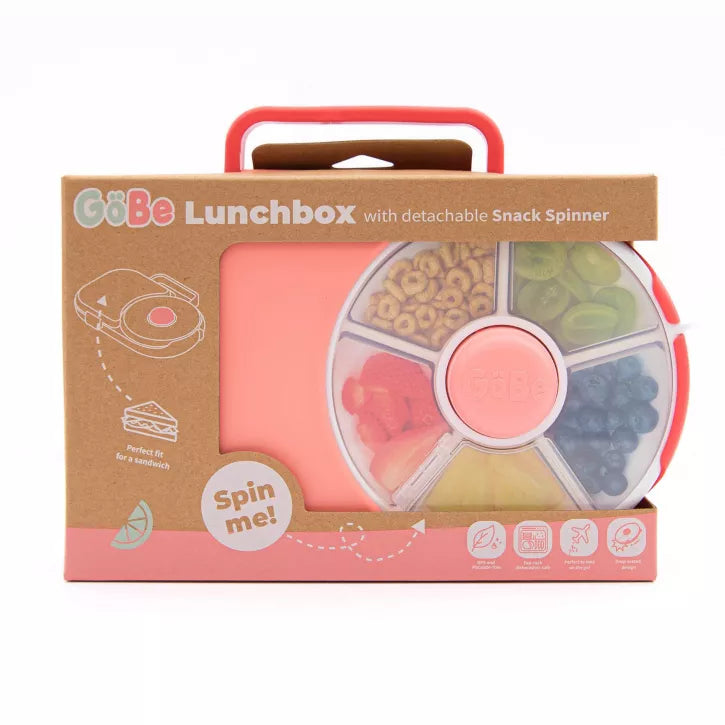 GoBe Kid's 2-in-1 Bento Style Lunchbox with Small Snack Spinner Flip