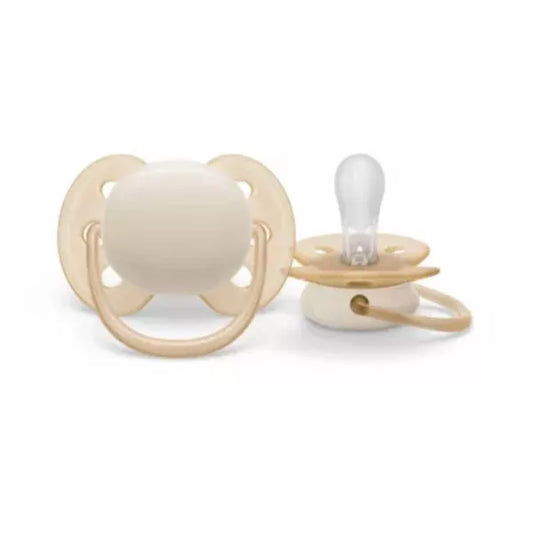 Avent Philips Ultra Soft Pacifier 0-6 Months - Sand/Green - 2pk