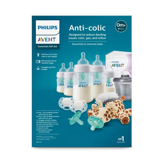 Philips Avent Anti-Colic Baby Bottle with AirFree Vent Essentials Gift Set - 19pc