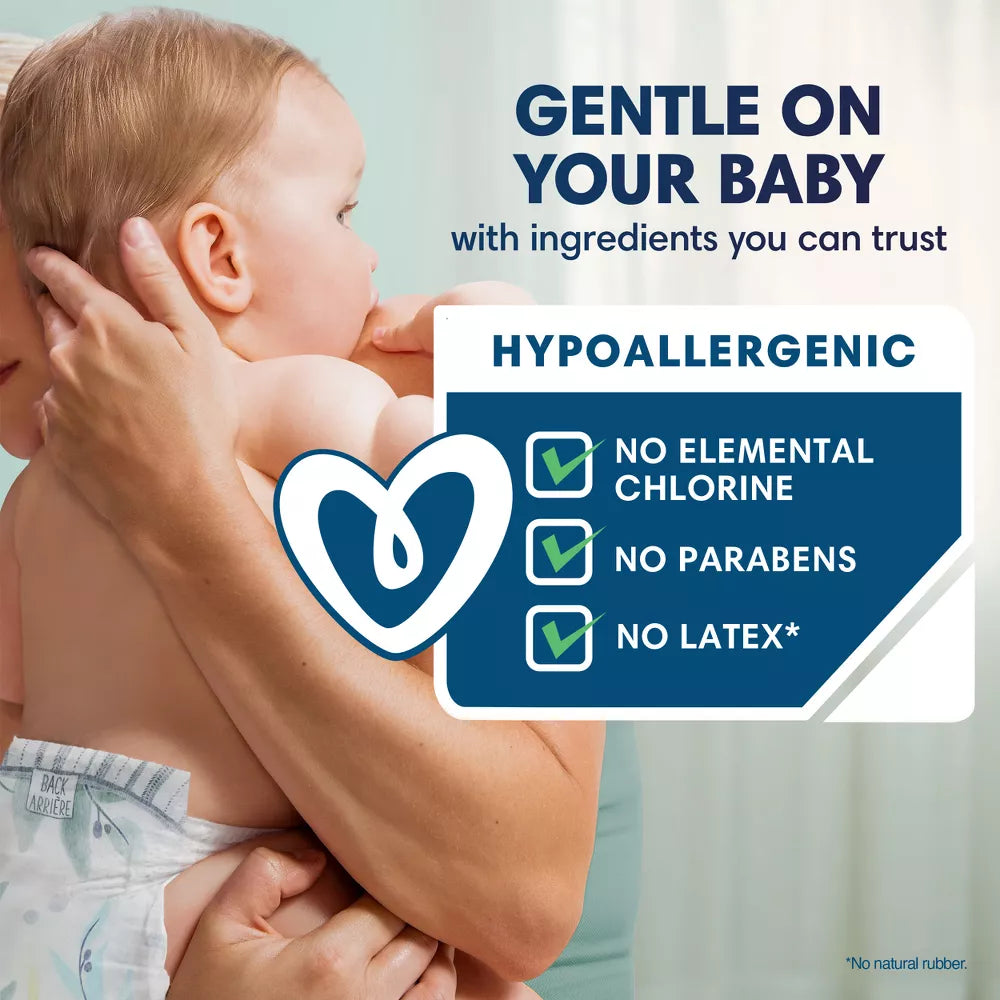 Pampers Pure Baby Diapers, Up to 100% Leakproof, Premium Hypoallergenic Soft Diapers
