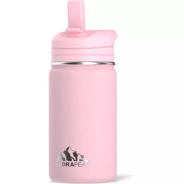Hydrapeak Mini 14oz Kids Stainless Steel Insulated Water Bottle With Leak Proof Straw Lid