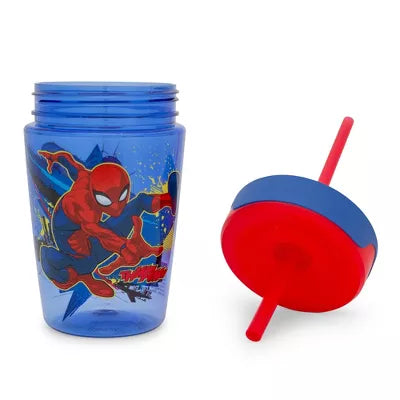 Silver Buffalo Marvel Spider-Man "Thwip" Kids Spill-Proof Tumbler With Straw | Holds 18 Ounces