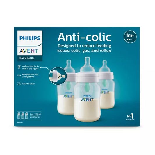 Philips Avent 3pk Anti-Colic Bottle with AirFree Vent - Clear - 9oz