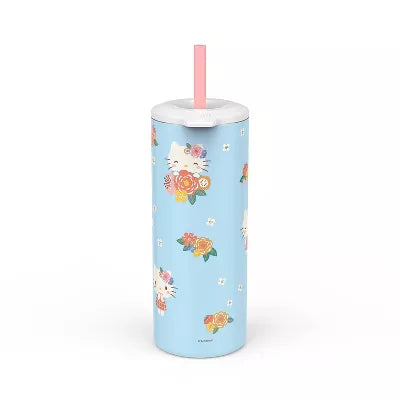 Zak Designs Stainless Steel Vacuum Insulated Hello Kitty Straw Tumbler 16 fl oz