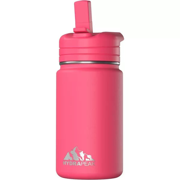 Hydrapeak Mini 14oz Kids Stainless Steel Insulated Water Bottle With Leak Proof Straw Lid