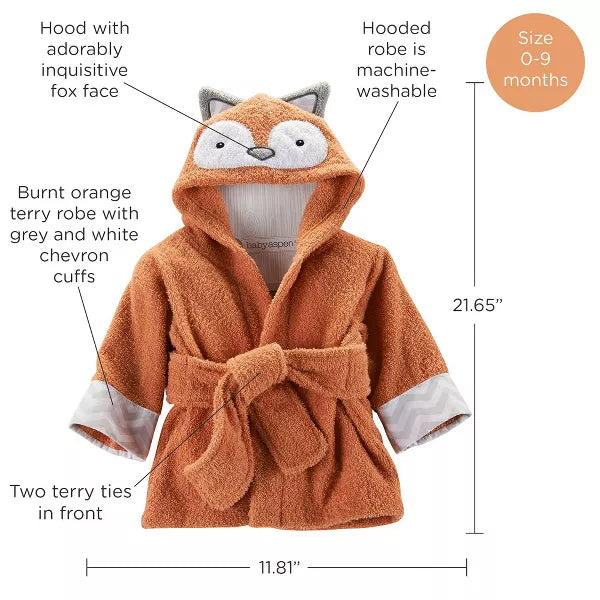 Baby Aspen Rub-a-Dub Fox in the Tub Hooded Spa Robe | BA14135NA