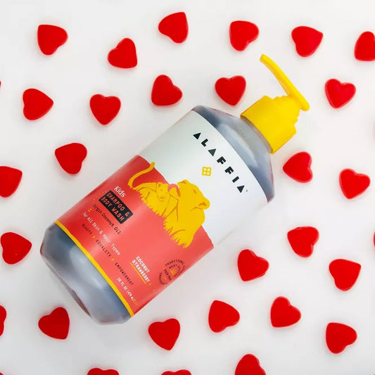 Alaffia Everyday Coconut Baby & Kids Shampoo & Body Wash, Coconut Strawberry - 16 fl oz