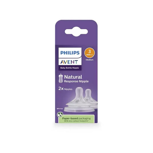Philips Avent Natural Response Nipples - Medium Flow - Flow 3 - 2pk