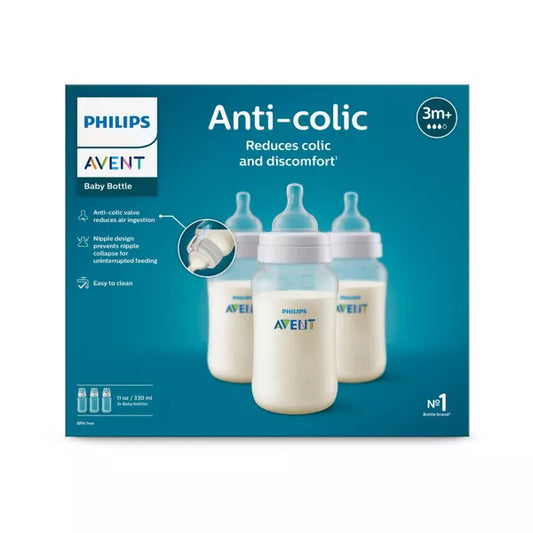 Philips Avent Anti-Colic Baby Bottle - Clear - 11oz/3pk