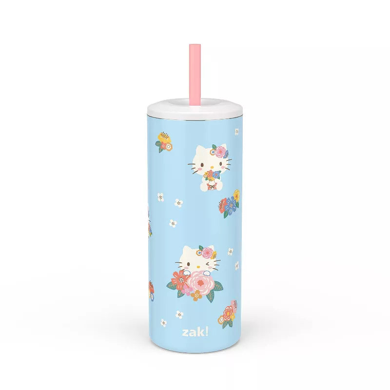 Zak Designs Stainless Steel Vacuum Insulated Hello Kitty Straw Tumbler 16 fl oz