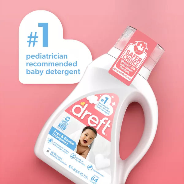 Dreft Family Friendly Unscented Liquid Baby laundry Detergent - 92 fl oz
