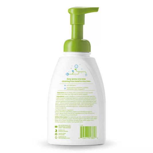 Babyganics Baby Shampoo + Body Wash Pump Bottle Fragrance Free - 16 fl oz Packaging May Vary