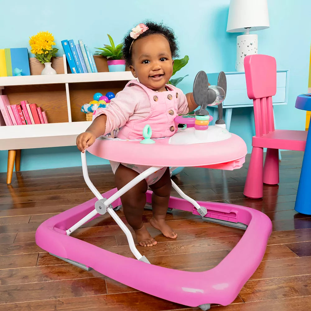 Image displaying a toddler in a baby activity walker