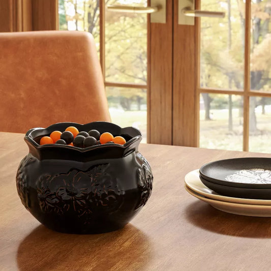 40 fl oz Stoneware Candy Bowl Black - Threshold