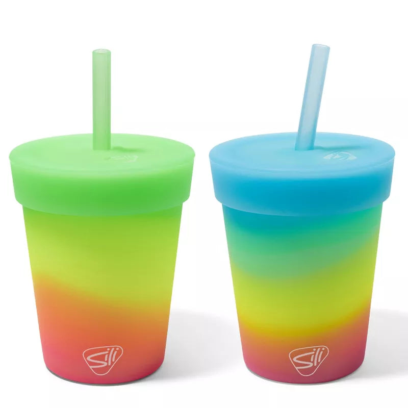 Silipint: Kids Straw Tumblers 8oz: 2 Pack