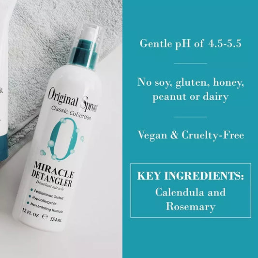 Original Sprout Miracle Detangler (12 oz XXL Spray) Easily Brushes Through | For Babies & Adults | For All Hair Types & Textures