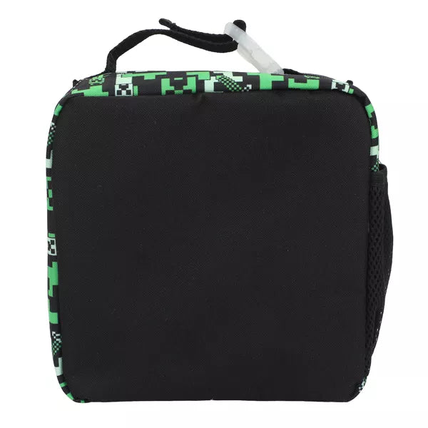 Minecraft Square Insulated Lunchbox with Mesh Side Pocket