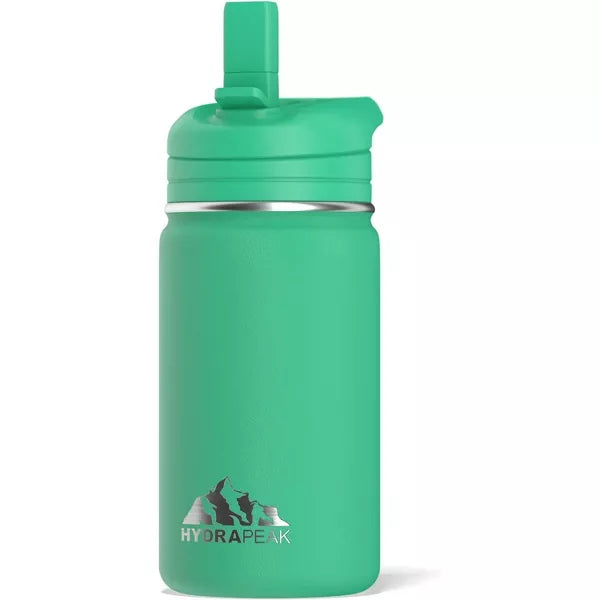 Hydrapeak Mini 14oz Kids Stainless Steel Insulated Water Bottle With Leak Proof Straw Lid