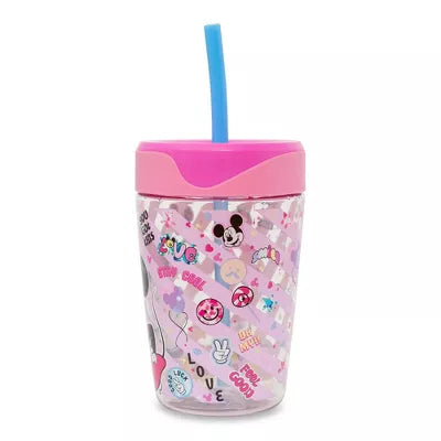 Silver Buffalo Disney Minnie Mouse Kids Spill-Proof Tumbler With Straw | Holds 18 Ounces
