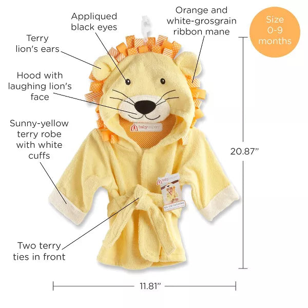 Baby Aspen "Big Top Bath Time" Lion Hooded Spa Robe | BA14011NA