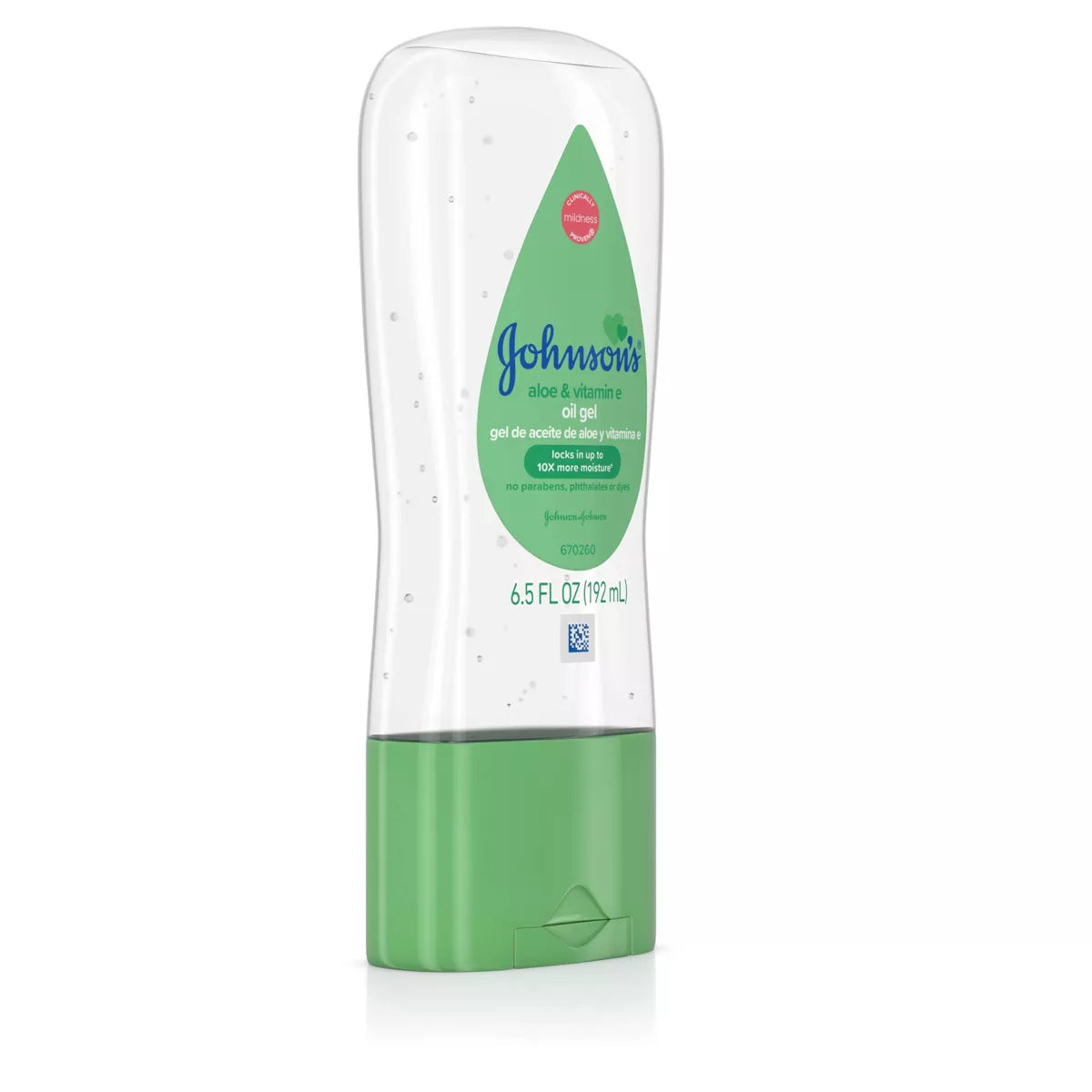 Johnson's Baby Body Oil Gel with Mineral Oil Enriched, Aloe Vera & Vitamin E for Dry Skin - 6.5 fl oz