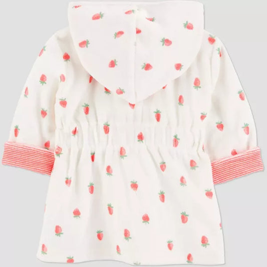 Carter's Just One You, Baby Strawberry Robe - Pink: Midweight Terry Bath Wrap, Cotton-Polyester Blend, Machine Washable