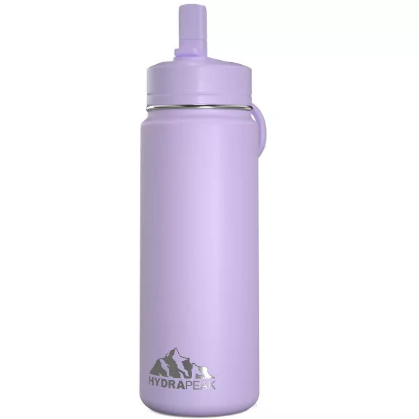 Hydrapeak 20oz Kids Stainless Steel Leak Proof Water Bottle with Straw Lid and Flexible Handle