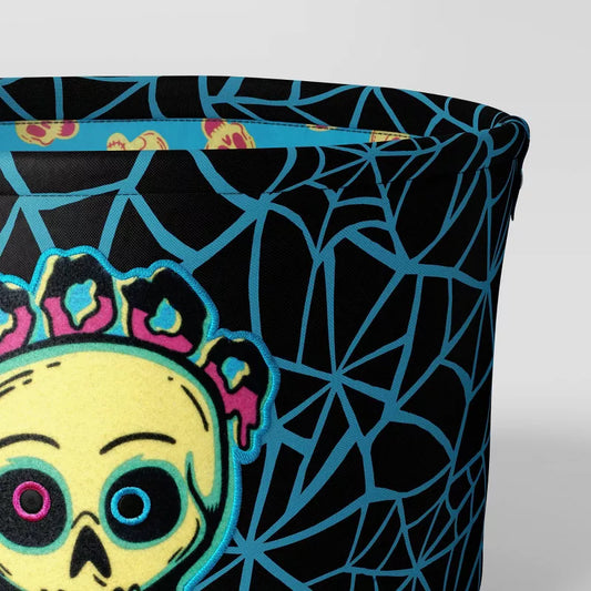 7.5" Boo Skull Halloween Trick or Treat Fabric Basket - Hyde and EEK! Boutique