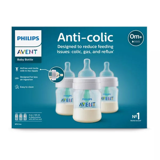 Philips Avent 3pk Anti-Colic Baby Bottle with AirFree Vent - Clear - 4oz