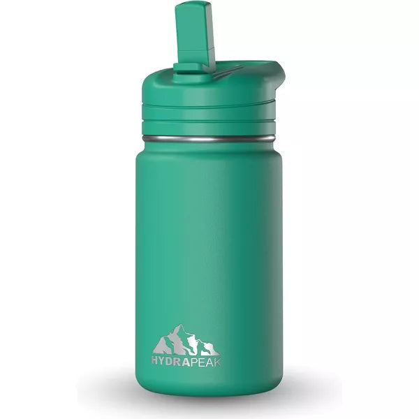 Hydrapeak Mini 14oz Kids Stainless Steel Insulated Water Bottle With Leak Proof Straw Lid