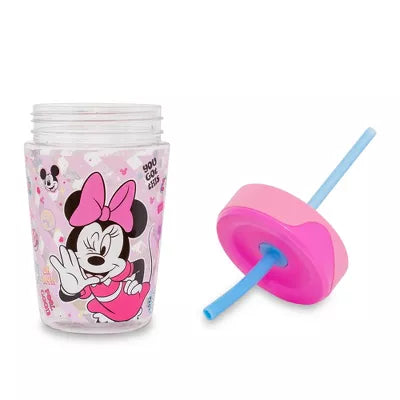 Silver Buffalo Disney Minnie Mouse Kids Spill-Proof Tumbler With Straw | Holds 18 Ounces
