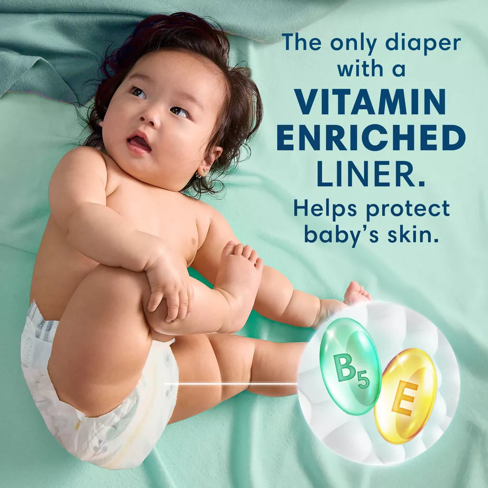 Pampers Pure Baby Diapers, Up to 100% Leakproof, Premium Hypoallergenic Soft Diapers