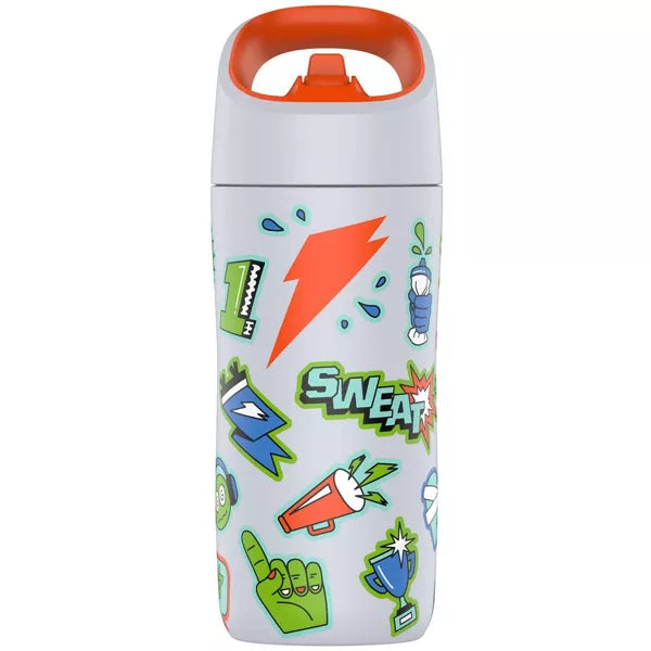 Gatorade 12oz Stainless Steel Water Bottle - White: Portable Drinkware, Plastic Lid