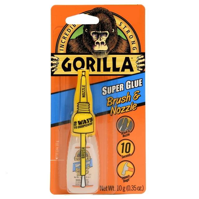 Gorilla Super Glue Brush & Nozzle, 10g