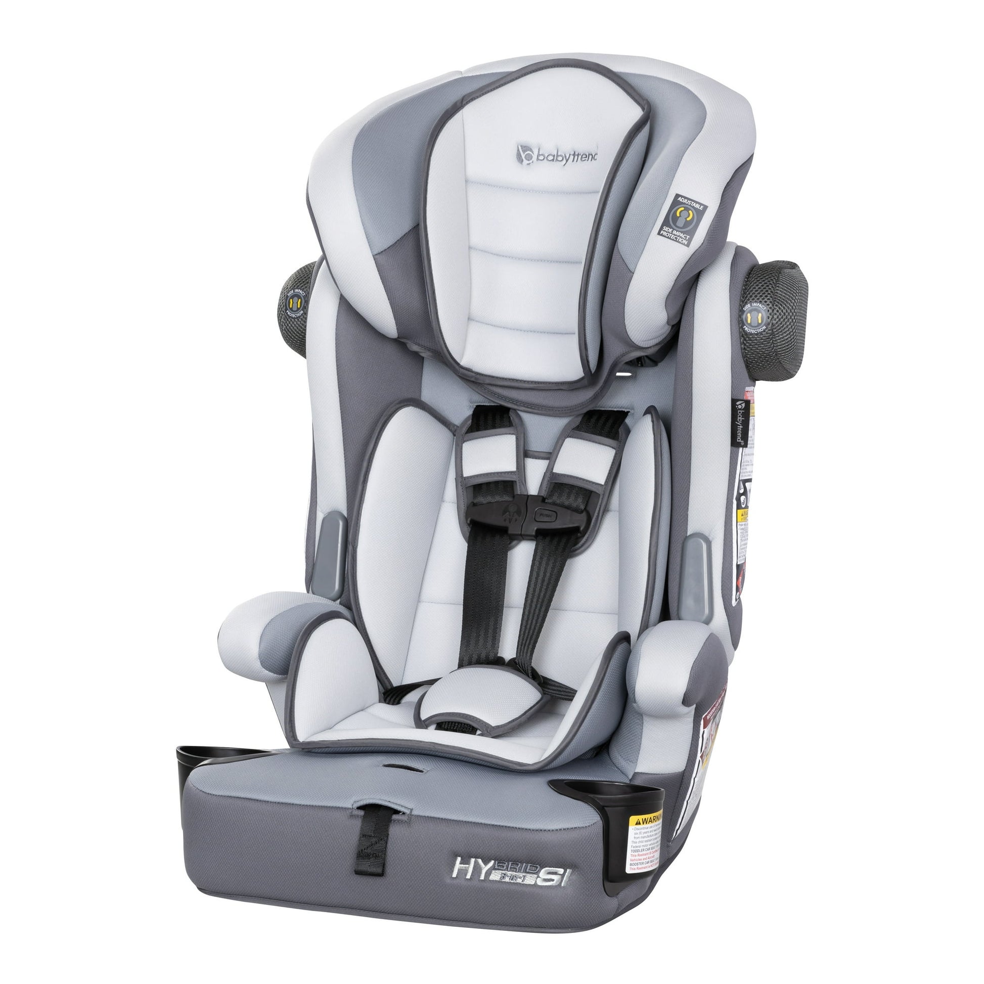 Gray and white car seat on a white background