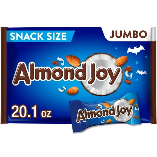 Halloween Themed Candy, Almond Candy, snack size package on a white background