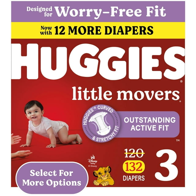 Huggies Little Movers Baby Diapers, (Select for More)