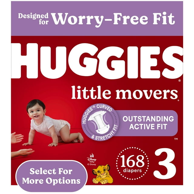 Huggies Little Movers Baby Diapers, (Select for More)