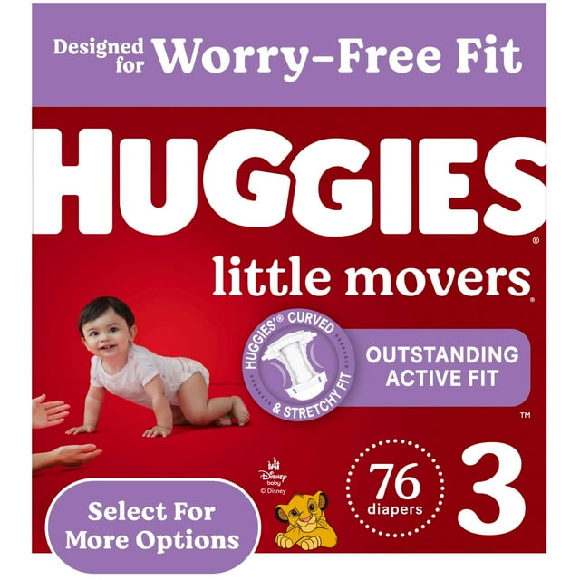 Huggies Little Movers Baby Diapers, (Select for More)
