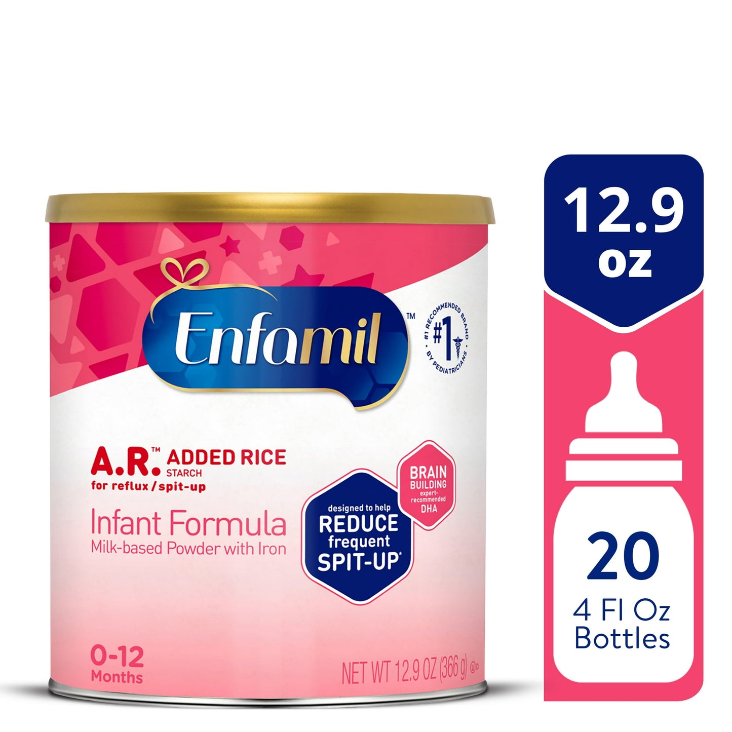 Infant Formula can with packaging details on a white background