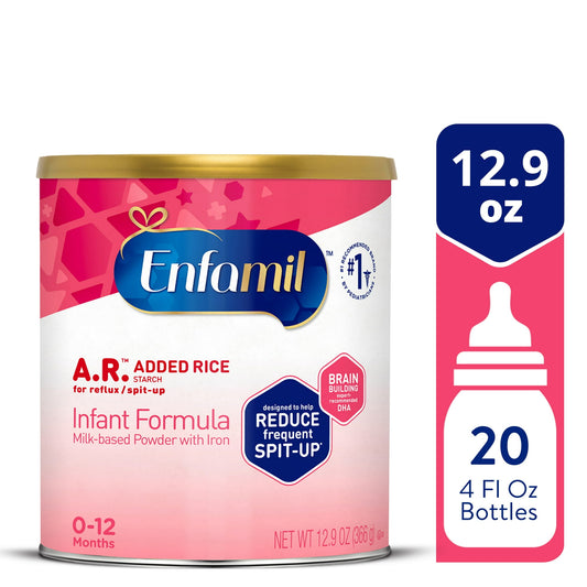 Infant Formula can with packaging details on a white background