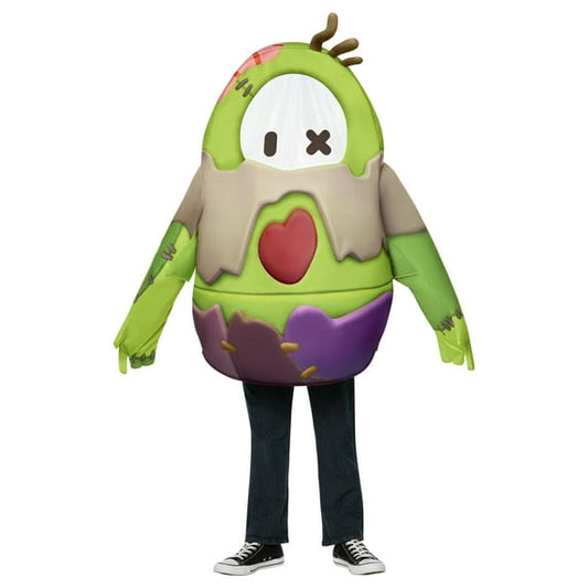 Kids green zombie bean foam costume – playful and unique Halloween outfit inspired by popular game.