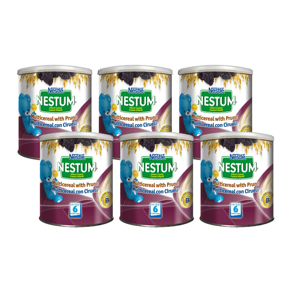 Nestle Nestum Infant Cereal, Multicereal with Prune, 9.5 OZ (Pack of 6)