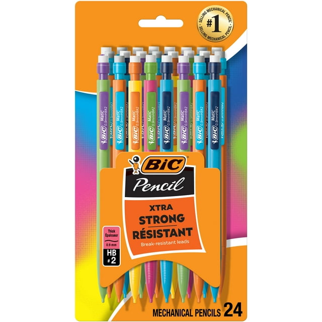 Pack of 0.9mm thick-point mechanical pencils with erasers, designed for stronger lead and smooth writing