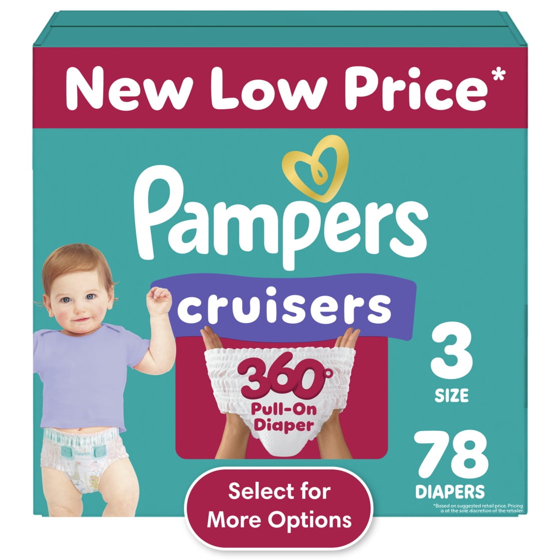 Pampers Cruisers 360 Pull-On Diapers, Babyproof up to 100% leakproof diaper