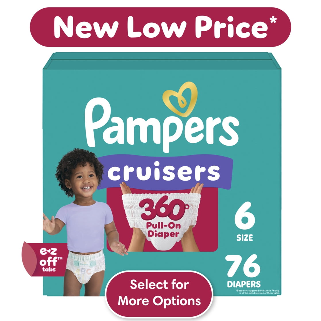 Pampers Cruisers 360 Pull-On Diapers, Babyproof up to 100% leakproof diaper